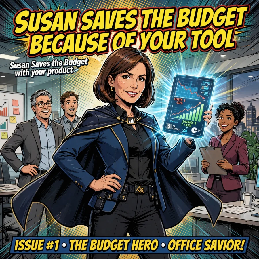 Comic cover: Susan Saves the Budget Because of Your Tool, issue #1.